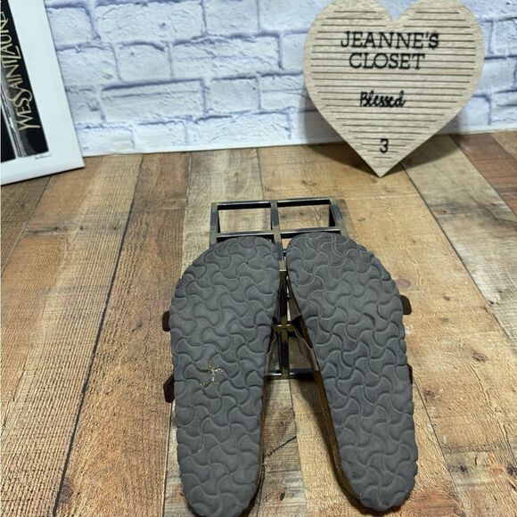 Birkenstock Yao Sandals 38 Womens 7 Mocha Brown Slide Slip On Buckle Strap Shoes - Picture 7 of 8